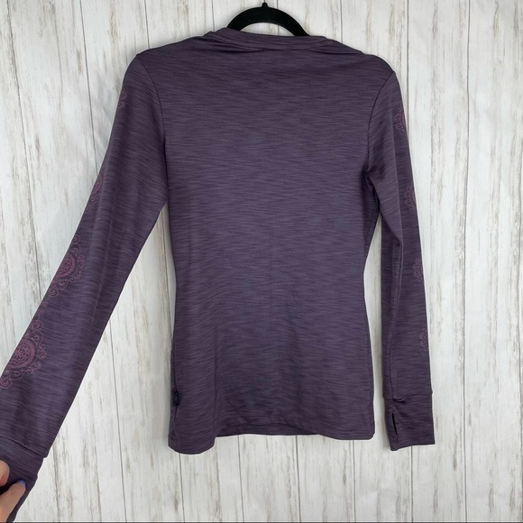 Prana purple long sleeve emblem top - Picture 7 of 8
